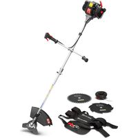 Elem Garden Technic – Débroussailleuse thermique 52cc – Moteur 2 temps – Largeur de coupe 43 cm – 4 en 1 : bobine + 3 lames – Vitesse 7500 t/min