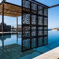 ATOM - Panneau ajouré en PVC - Brise-soleil - Dimension : 98x98 cm - Couleur : noir