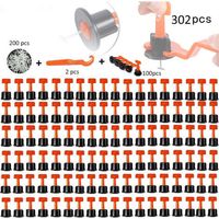 Système de nivellement de carreaux, 302 pièces, niveleur réutilisable, outil de réglage de positionnement de carreaux muraux en plastique croisé