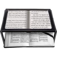 A4 Full Page Reading Magnifier, Rectangular Hands-Free Stand Magnifier with 4 LED Lights, 3X Magnification Lens for Reading, for the Elderly, Seniors, and the Visually Impaired