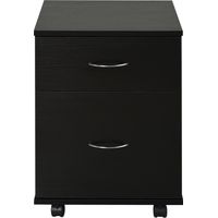 Cajonera Archivador Madera Móvil con Ruedas 2 Cajones 41x39x58cm Noir