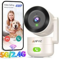 2K 4MP Caméra de Surveillance Intérieure WiFi 5GHz/2,4GHz, Caméra de Sécurité 360° avec Détection , Vision Nocturne Caméra Surveillance Caméra IP WiFi