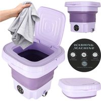 Portable Washing Machine, Foldable 8L, Spin, Purple