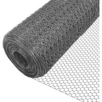 Vounot – Grillage souple hexagonal en métal PVC gris – Maille 13mm – Longueur 25m – Pour enclos volaille et petits animaux