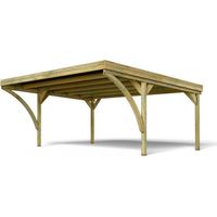 Carport bois 2 voitures 30,9 m² Victor Modern - sans poteau central