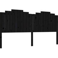 Tête de lit Noir 206x4x110 cm Bois massif de pin