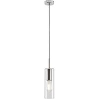 Rabalux 72048 Hängeleuchte ESTA E27 1x max.40W Metall Chrom, Glas transparent H:150cm Ø9cm dimmbar
