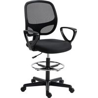 Chaise Tealby Ergonomique Assis-Debout Réglable Tissu Maille Noir Bureau Dessin