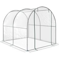 Serra tunnel giardino 2x2,5x2m, copertura PVC, telaio acciaio, porta avvolgibile