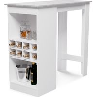 Blumfeldt – Table haute de bar 110 cm – 3 étagères réglables – Revêtement mélaminé brillant – Facile à assembler – Style industriel pour cuisine
