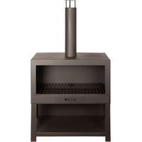 Chauffe-terrasse + range bois noir L