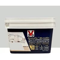 V33 – Peinture rénovation multi-supports gris porcelaine 0,5 L – Direct sans sous-couche – Pour murs, boiseries, meubles intégrés