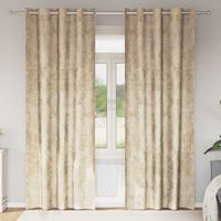 Vidaxl – Rideaux occultants en velours crème 260 x 140 cm – Isolation thermique – Obscurcissement – 2 panneaux pour fenêtres standards