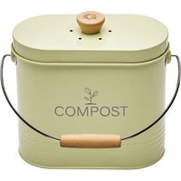 Seau Compost Ovale Vert Pastel Compostage Intérieur Sans Odeur, Design élégant - Guillouard