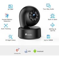 Ctronics Indoor WiFi Überwachungskamera 2K 3MP,IP-Kamera mit App 360°PTZ ,mit Personen-/Bewegungserkennung, Auto-Tracking, IR Nachtsicht 20M, 2-Wege-Audio für Babys/Haustiere