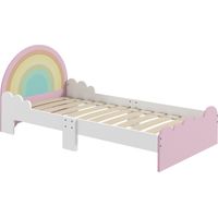 ZONEKIZ cama para niños de 3-6 años 143x74x66 cm cama infantil de madera en forma de arcoíris mueble de dormitorio moderno carga 80 kg