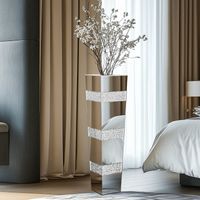 Mirrored with crushed diamond Contemporary Vase - for Floor 28 inches Height