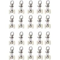 20 curtain track glider rollers, plastic double rollers, aluminum alloy, small