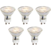 Set of 5 GU10 50mm 3-Step Dimmable Kelvin LED Bulbs Clear 4.5W 380 lm 2000-2700K