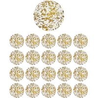 Juego de 20 manteles redondos con estampado de lámina dorada, manteles individuales de malla brillante, accesorios para bodas y fiestas de cumpleaños