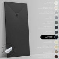 Plato de Ducha - Resina - Gel Coat - Textura Liso Seda - Antideslizante - Color Negro - 150X70- Extraplano 3cm. REJILLA MISMO COLOR