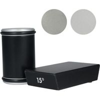 Aiguiseur de couteaux Kit d'affûtage de couteaux à roulettes Aiguiseur de couteaux de cuisine avec 2 blocs d'affûtage Affûtage de couteaux à 15 et 20 degrés,de dyk.Trywise