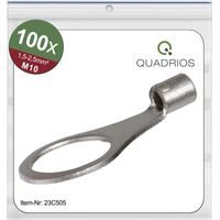 Quadrios 23C505 Ringkabelschuh Querschnitt (max.)=2.5 mm² Loch-Ø=10.5 mm Unisoliert 100 St.