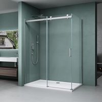 Mai & Mai Paroi de Douche Porte de Douche Coulissante Montage Réversible Cabine de Douche 70X155 en Verre Trempé Transparent de 8mm Pare Douche Rav17K