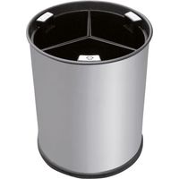 Corbeille de Tri Inox 3 Compartiments Amovibles Noirs - Probbax