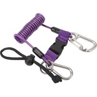 Corde de plongée en acier inoxydable flexible anti-perte pour appareil photo de plongée, avec crochet de plongée et ressort violet