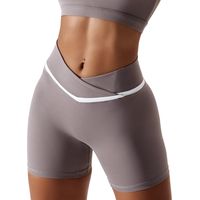 Short de sport pour femme - Taille croisée - Pour haltérophilie - Legging de sport - Short d'entraînement pour fitness en intérieur
