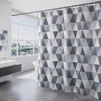 Rideau Douche 180 x 180 cm, Rideaux de Douche Triangle, Rideau de Douche Anti moisissure Imperméable, avec 12 Anneaux Shower Curtain, Convient aux salles de Bains