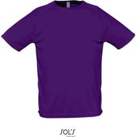 Camiseta Hombre Manga Raglán SOL'S SPORTY L Morado Oscuro