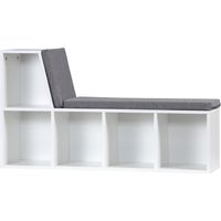 Bibliothèque Moderne 5 étagères 2 coussins Bois Gris 108x30x60 cm