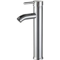 Chrome single-lever mixer tap for washbasin and bathroom, single-hole steel washbasin tap