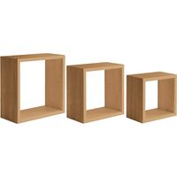 Kubischer 3er set wandregal mod. InCubo Slim farbe eiche tabak