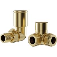 Colore Dias Brushed Brass Round Corner Radiator Valves