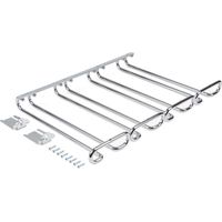 Emuca – Porte-verres pour meubles 4 rangées – Longueur 280mm – Acier chromé – Installation facile sous étagères et comptoirs