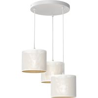 Suspension Loft Shade métal blanche/or 3xE27 Ø45 Luminex
