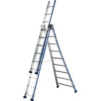 Tubesca Comabi – Échelle transformable 3 plans 3x7 échelons en aluminium – Hauteur d'accès 5,79 m – Charge maxi 150 kg – Norme EN 131