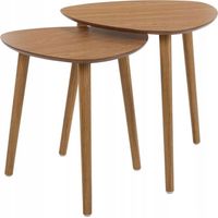 Actona Conjunto de dos mesas escandinavas madera natural