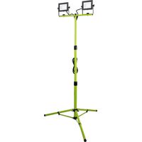 Luceco LED Slim Twin Treppiede luce da lavoro, 2 x 20-Watt con Cavo 3 Metri, 230 Volt, Nero e Verde