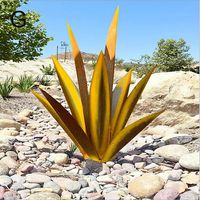 AIDUCHO Sculpture Rustique De Tequila - Art Décoration Statue Déco À La Maison, Figurines De Jardin, Ornements De Pelouse, Piquets De Jardin, Plantes D'agave En Métal Pour Cour Extérieure, 55cm Jaune