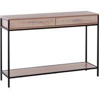 Consola para Recibidor con Cajones y Estructura de Acero para Entrada Pasillo 120x30x81,5 cm Roble