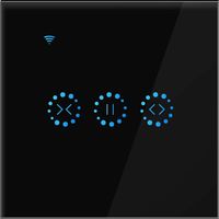 Interruttore per tende intelligente wireless WiFi, interruttore touch per tende, interruttore a parete con timer Alexa Google Home Assistance (nero)