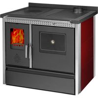 Stufa Cucina riscaldamento a Legna piano cottura in ghisa con Forno Struttura in acciaio Exclusive Inox