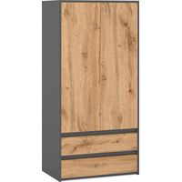 Grande armoire enfant grise en bois, 4 tiroirs, 1 étagère, 90 cm