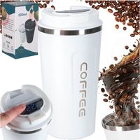 Travel Mug With LED Temperature Display, 500ml, White