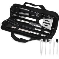 5Pcs Ustensiles Barbecue,Kit Barbecue Outil de Barbecue en Acier Inoxydable, Accessoire Barbecue, Ustensiles pour Barbecue, Accessoires Barbecue pour Jardin, Extérieur, Randonnée, Grillades
