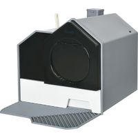 Lettiera per Gatti Chiusa Vassoio Estraibile Tappetino Paletta Inclusi 47x45x42cm Grigio